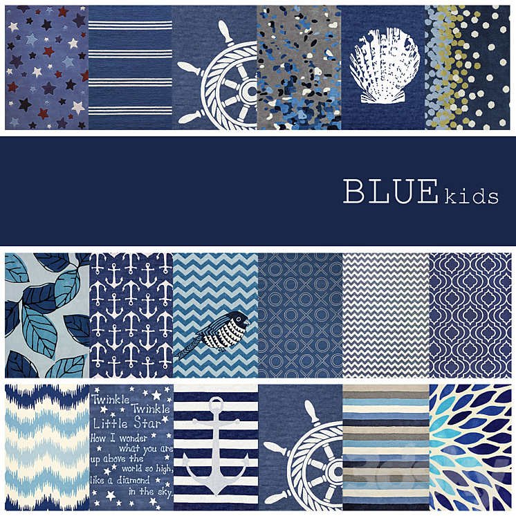 18 kids carpets colour BLUE 3DS Max - thumbnail 1