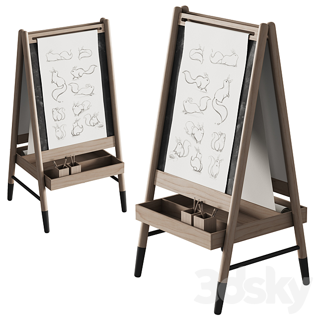 390 CB2 Wooden Kids Art Easel by Crate&kids 01 3DS Max Model - thumbnail 5