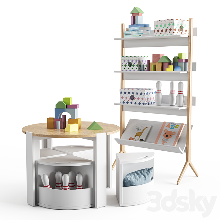 A set of items for the nursery from crate & kids 3DS Max - thumbnail 1