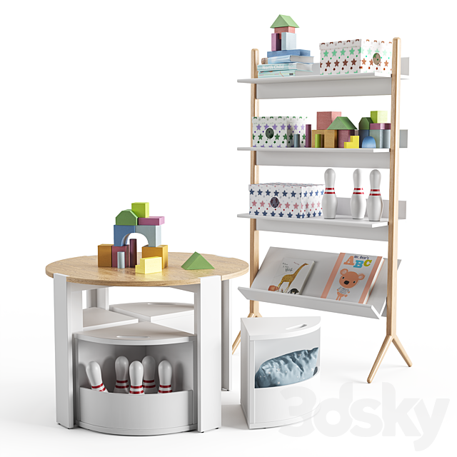 A set of items for the nursery from crate & kids 3DSMax File - thumbnail 1