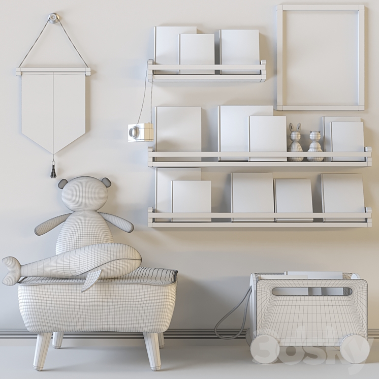 Accessories for a children’s room. soft toy 3DS Max - thumbnail 2