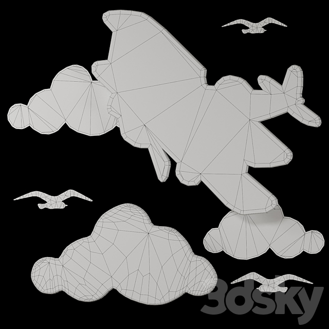 “Airplane and cloud” OM 3DS Max Model - thumbnail 2