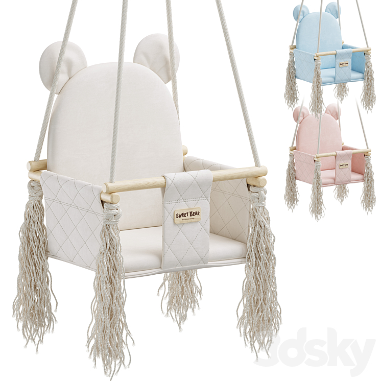 Baby swing Sweet Bear Orion Toy 3DS Max Model - thumbnail 3