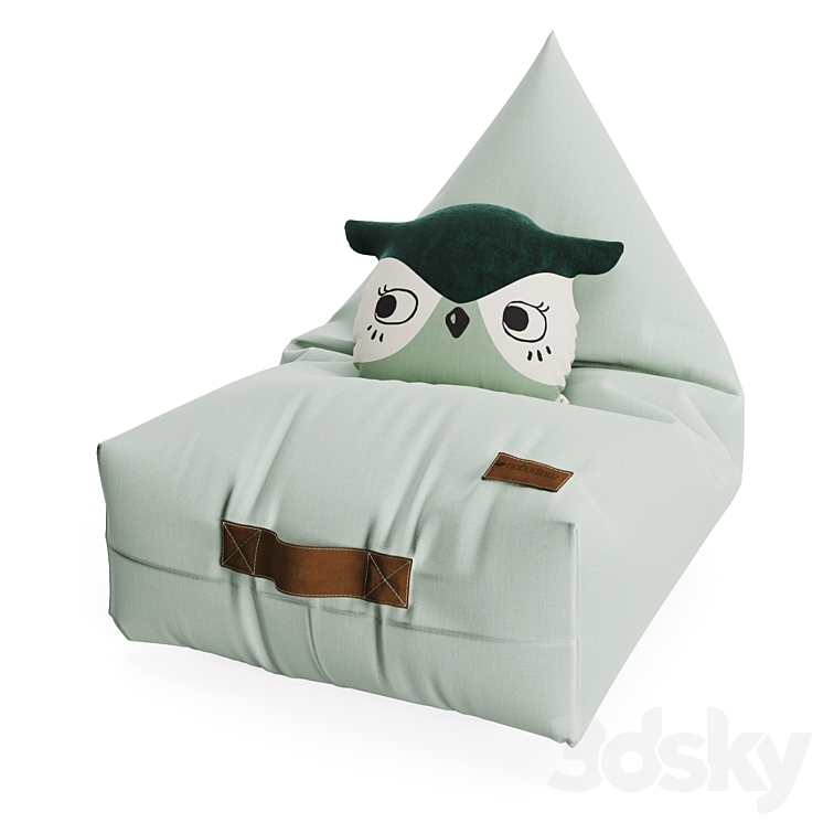 Bean bag chair and owl pillow from NOBODINOZ 3DS Max - thumbnail 1