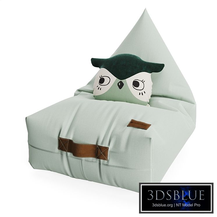 Bean bag chair and owl pillow from NOBODINOZ 3DS Max - thumbnail 3