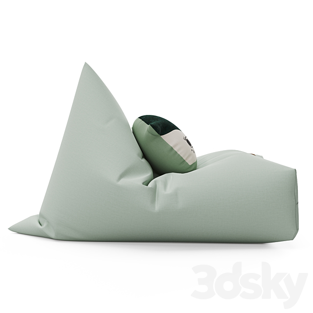 Bean bag chair and owl pillow from NOBODINOZ 3DSMax File - thumbnail 4