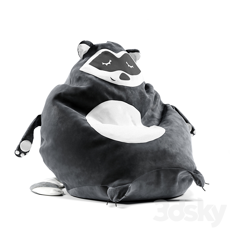Bean bag DreamBag Raccoon 3DS Max Model - thumbnail 3