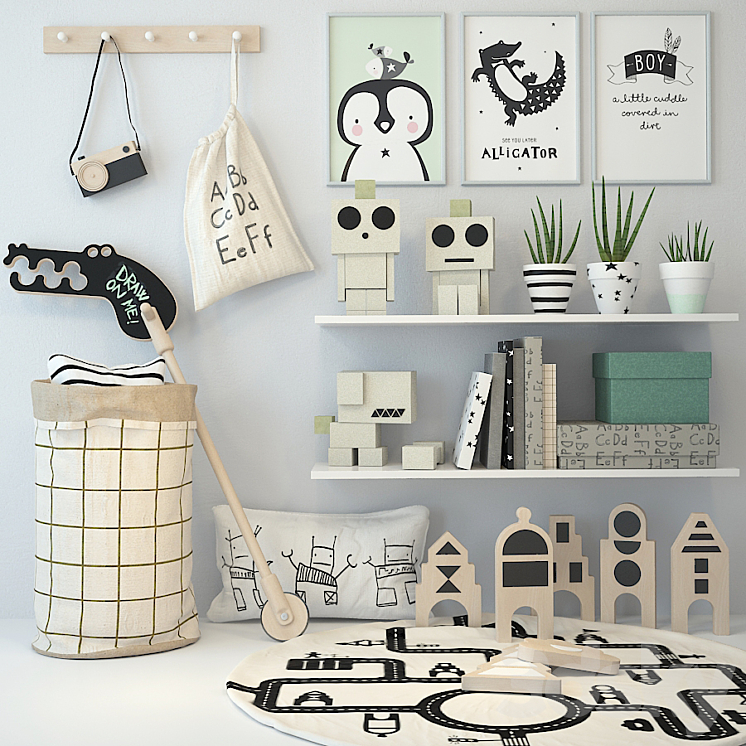 Boy room decor J17 3DS Max - thumbnail 1