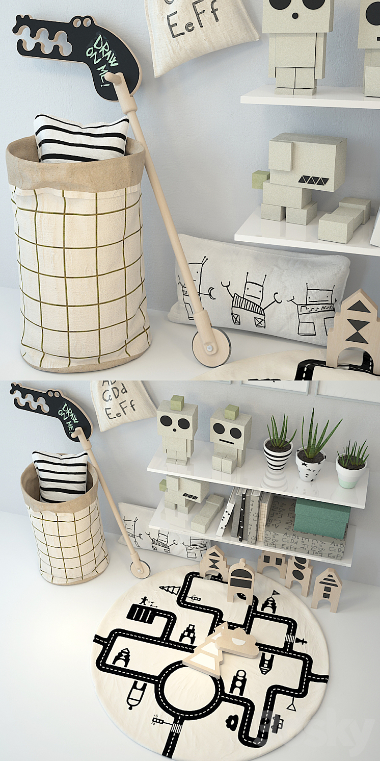 Boy room decor J17 3DS Max - thumbnail 2