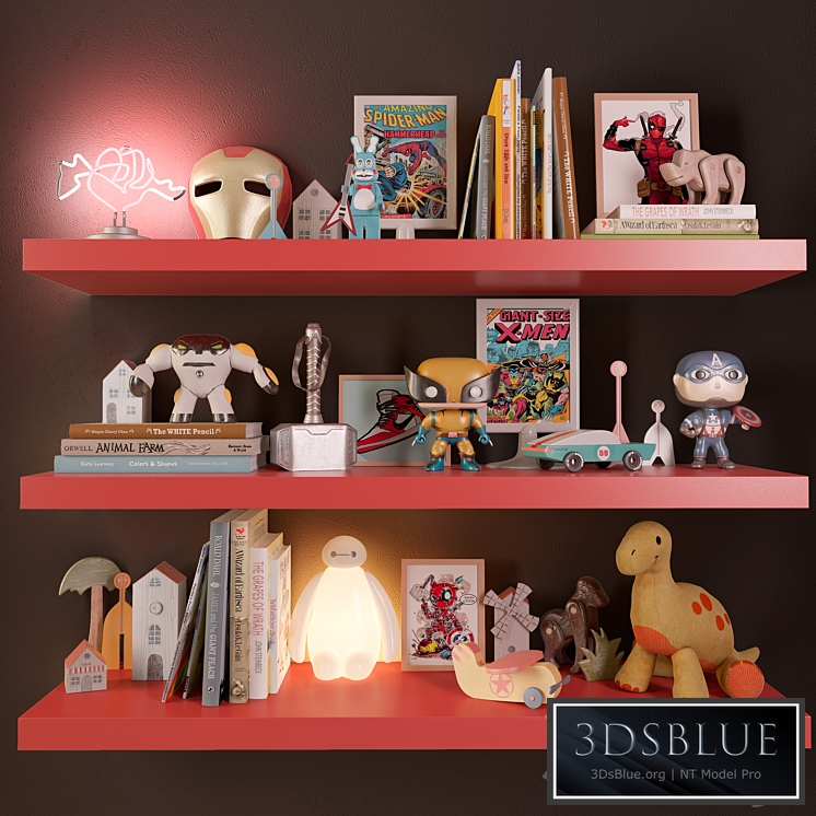 Boy's Room Set Of Toys 3DS Max - thumbnail 3