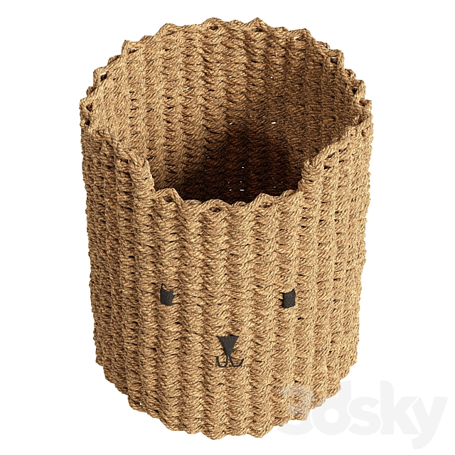 Braided Storage Basket 3DS Max Model - thumbnail 3