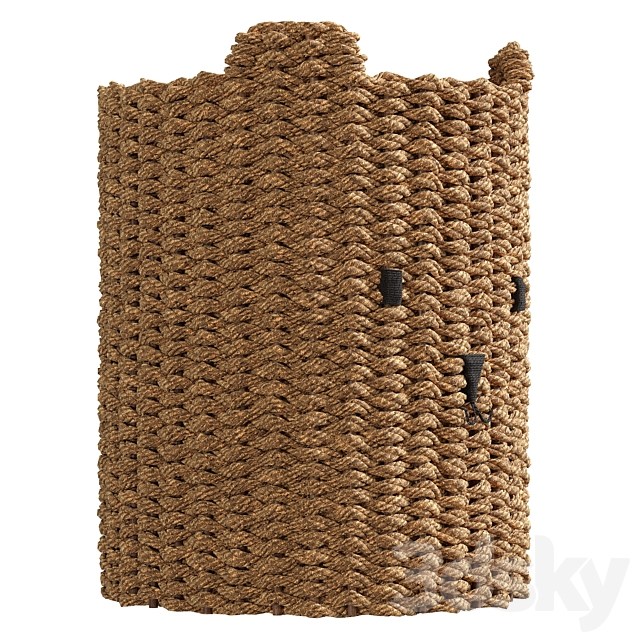 Braided Storage Basket 3DS Max Model - thumbnail 4