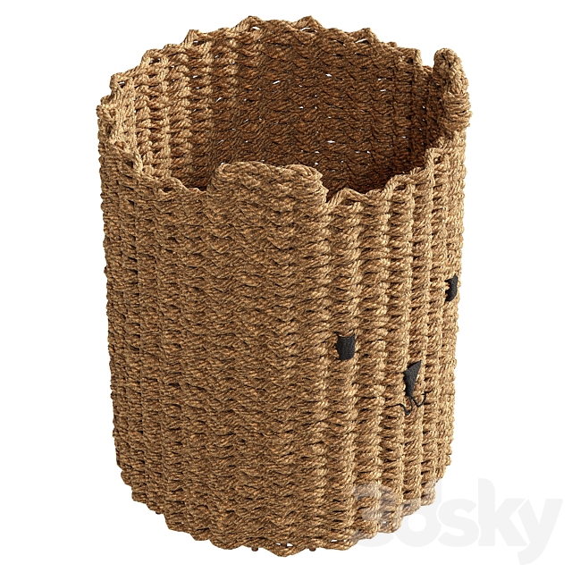 Braided Storage Basket 3DS Max Model - thumbnail 5