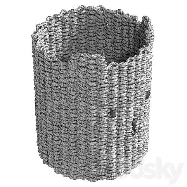 Braided Storage Basket 3DS Max Model - thumbnail 6