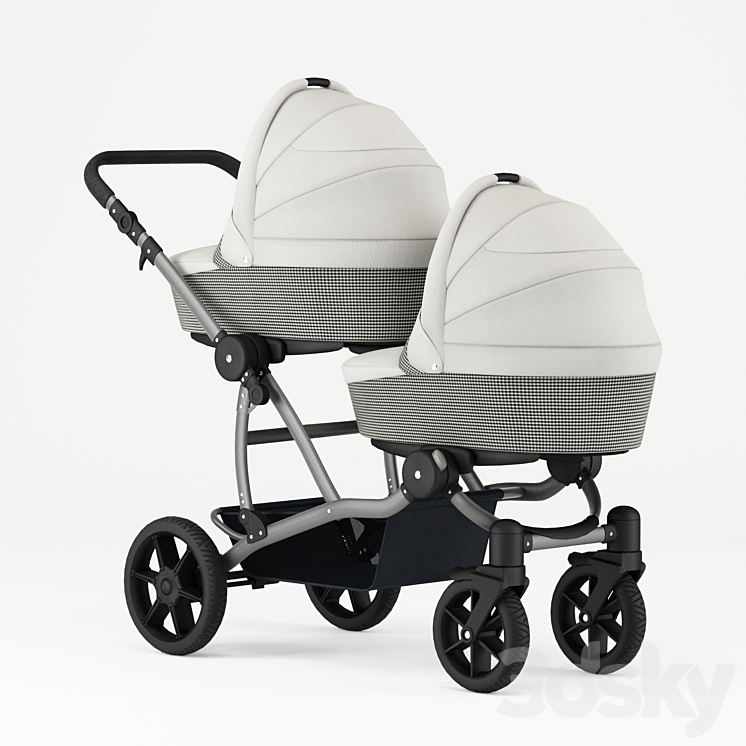 Carriage for twins for newborns 3DS Max - thumbnail 2