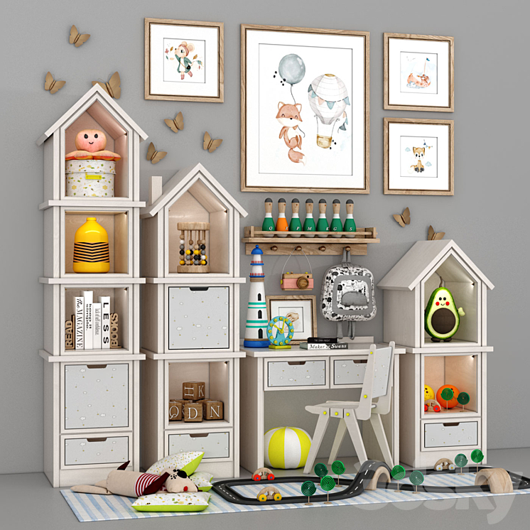 child room decor 3DS Max Model - thumbnail 2