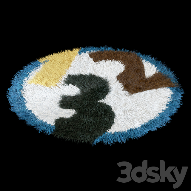 Children carpet round 1-2-3 3DSMax File - thumbnail 2