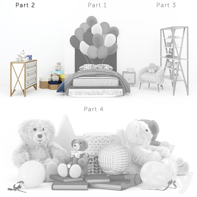 Children furniture nicola bacci tiramisu (part2) 3DS Max Model - thumbnail 3