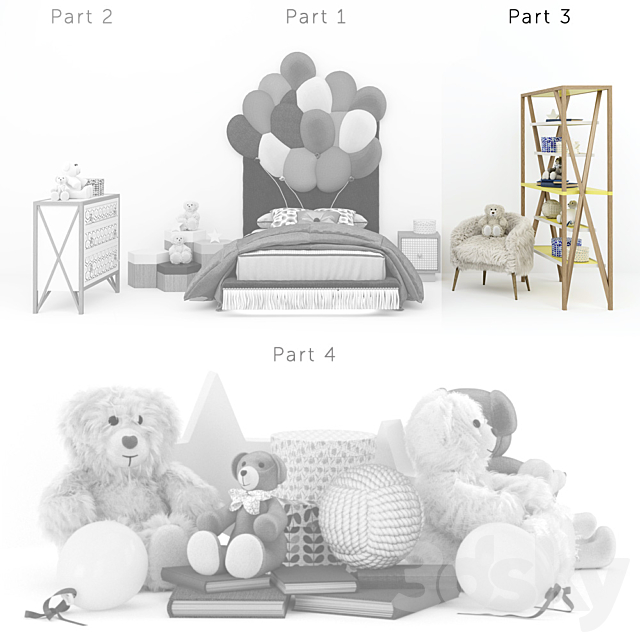 Children furniture nicola bacci tiramisu part3 3DS Max Model - thumbnail 2