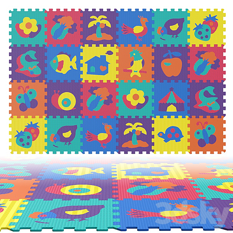 Children's carpet puzzle. 3DS Max - thumbnail 1