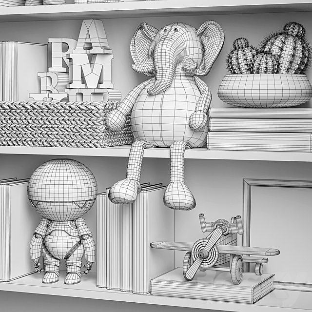 Children’s decor set for boy 3DSMax File - thumbnail 4