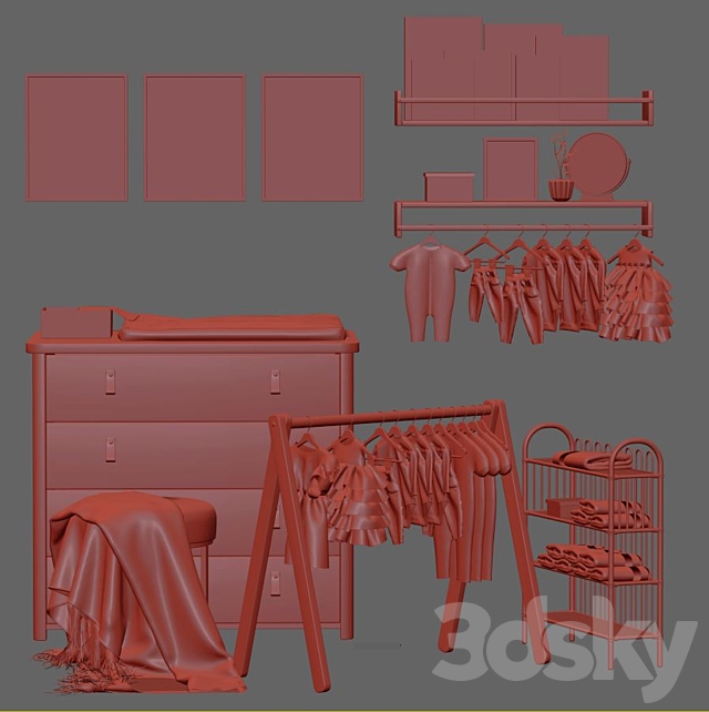 Childrens furniture. clothes and accessories 3DSMax File - thumbnail 5