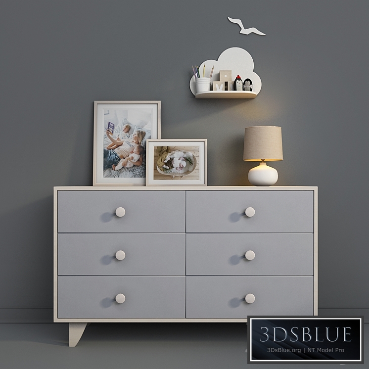 Children's furniture Ellipse Line collection with decor. 3DS Max - thumbnail 3