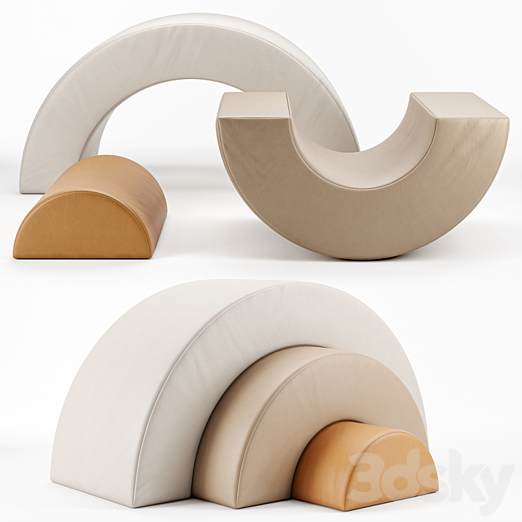 Children's play pouffes GATHRE _ ARC PLAYSET – MILLET 3DS Max - thumbnail 1