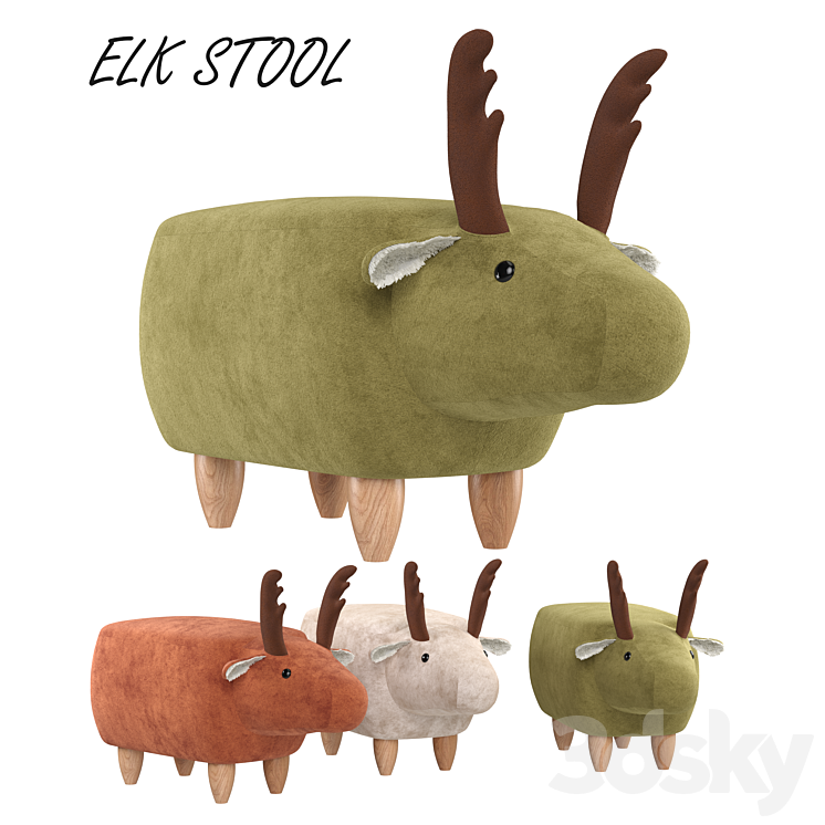 Children's pouf ELK STOOL 3DS Max - thumbnail 1