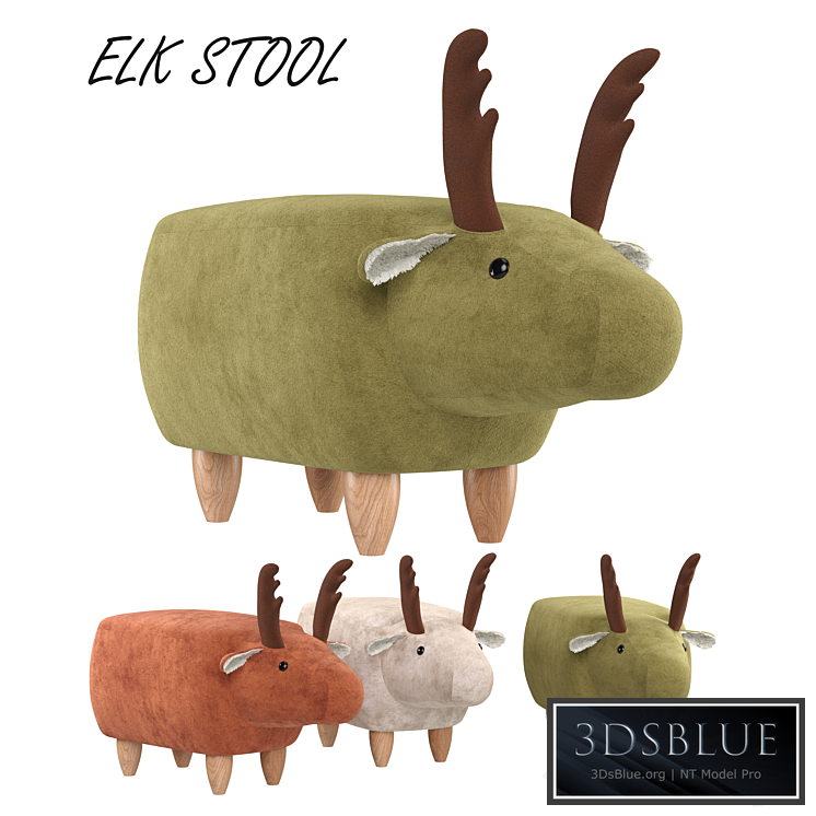 Children's pouf ELK STOOL 3DS Max - thumbnail 3