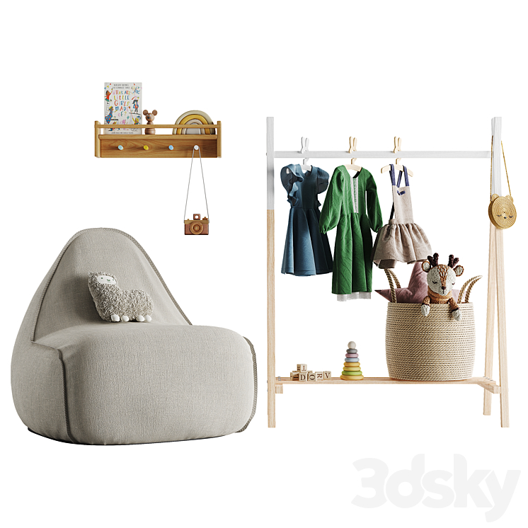 children's room. Toys and furniture set 01 3DS Max Model - thumbnail 1