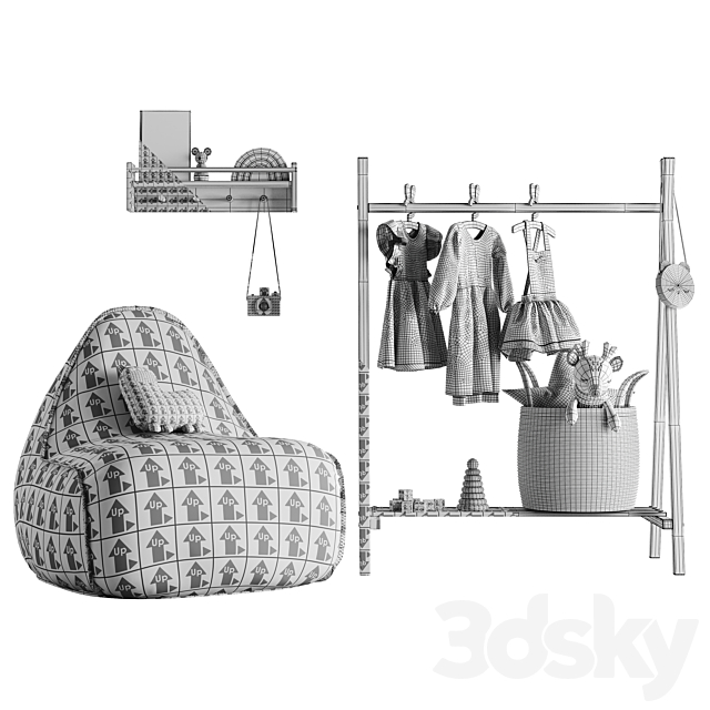 children’s room. Toys and furniture set 01 3DSMax File - thumbnail 6