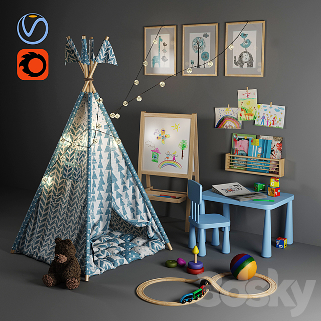 Children’s tent-tepee 3DSMax File - thumbnail 1