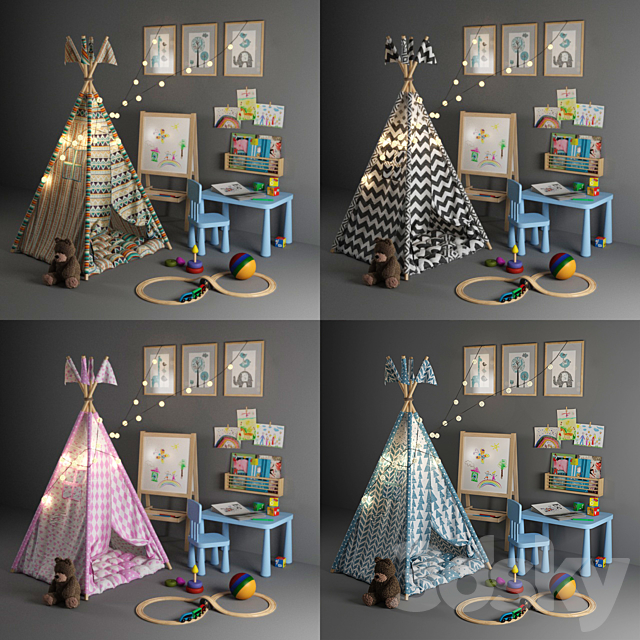 Children’s tent-tepee 3DSMax File - thumbnail 2