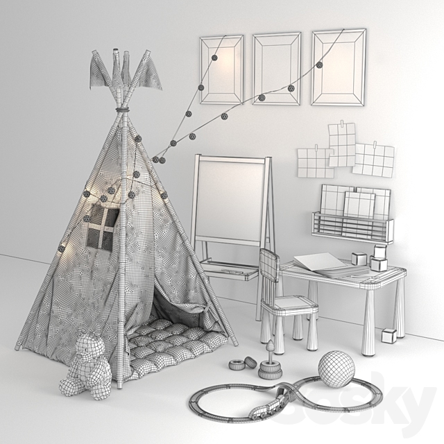 Children’s tent-tepee 3DSMax File - thumbnail 3