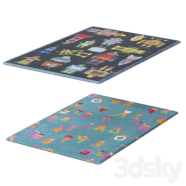 Collection of children’s rugs 2 3DSMax File - thumbnail 2