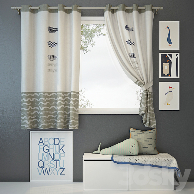 Curtain and decor 1 3DSMax File - thumbnail 1