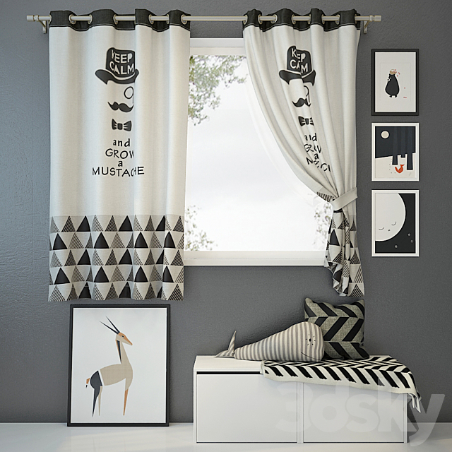 Curtain and decor 2 3DSMax File - thumbnail 1