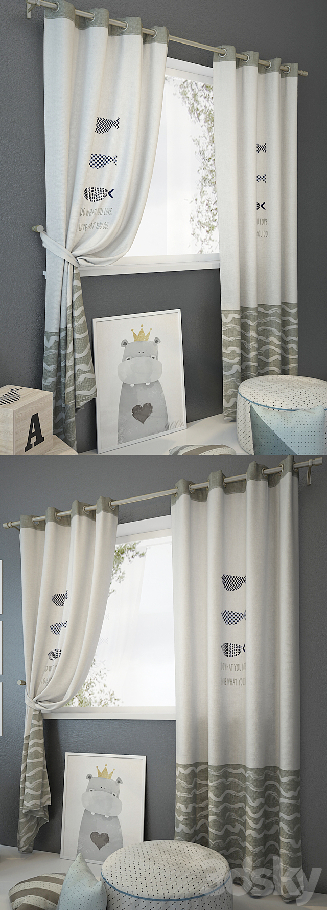 Curtain and decor 5 3DS Max Model - thumbnail 2