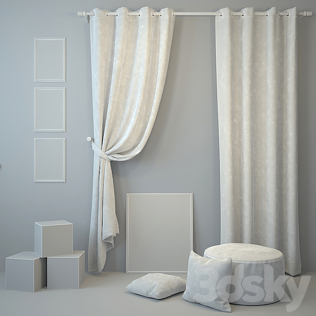 Curtain and decor 5 3DS Max Model - thumbnail 3