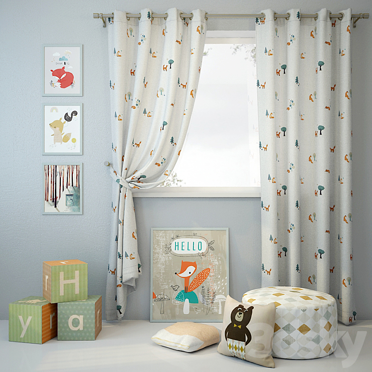 Curtain and decor 9 3DS Max - thumbnail 1