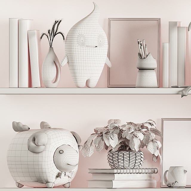 decor set for girls 3DS Max Model - thumbnail 5