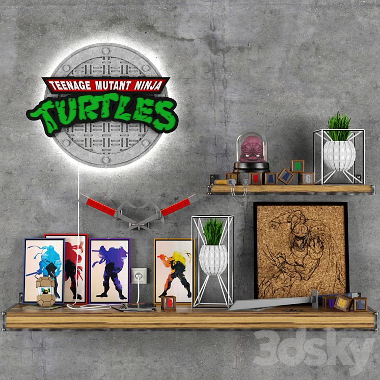 Decor Set TEENAGE MUTANT NINJA TURTLES 3DS Max - thumbnail 1