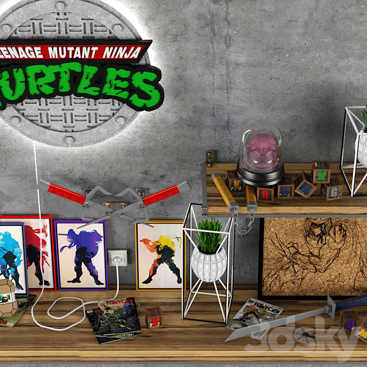 Decor Set TEENAGE MUTANT NINJA TURTLES 3DS Max - thumbnail 2