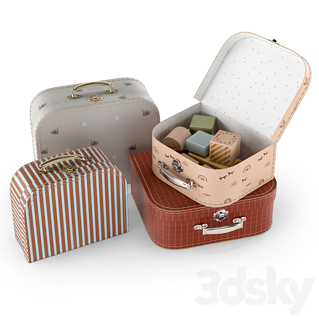 Decor storage cases toy boxes 3DS Max Model - thumbnail 3