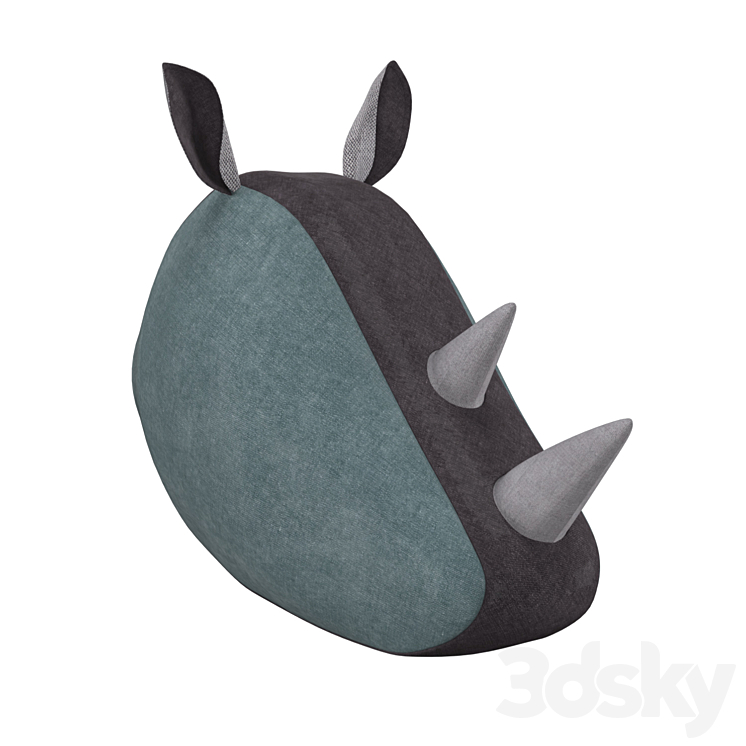 Decorative rhino head fabric SOFTHEADS 3DS Max - thumbnail 2