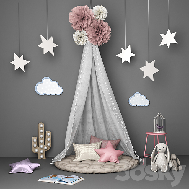 Decorative set for children with canopy 3DSMax File - thumbnail 1