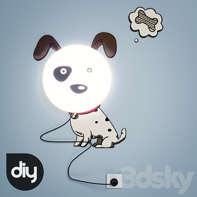 DIY Cartoon 3D Spotted Dog 3DS Max Model - thumbnail 2