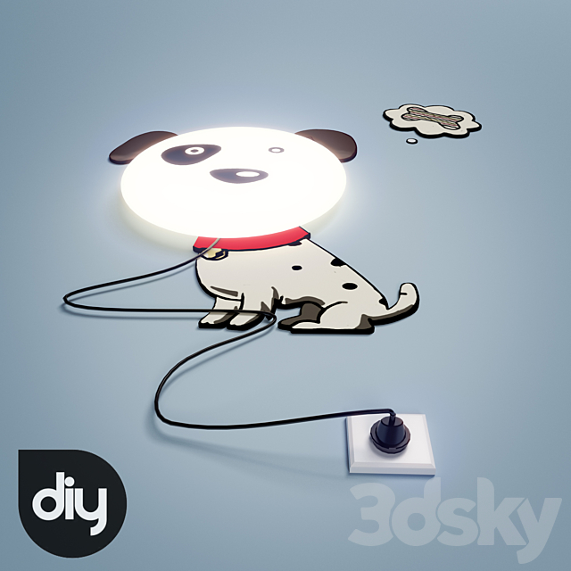 DIY Cartoon 3D Spotted Dog 3DS Max Model - thumbnail 3