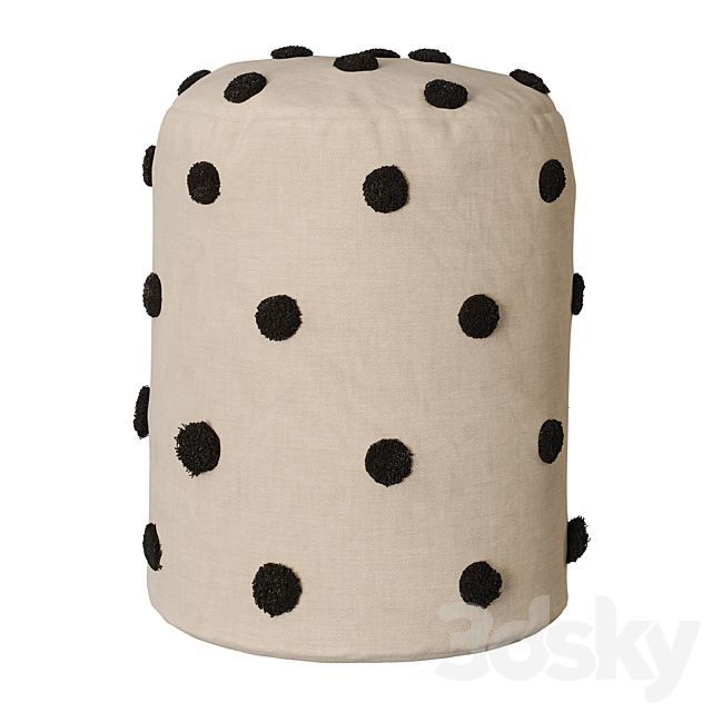 Dot Tufted Pouf by Ferm Living 3DS Max Model - thumbnail 3